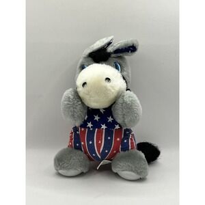 Patriotic Donkey Plush Toy Stuffed Animal Red‎ White Blue Stars Stripes